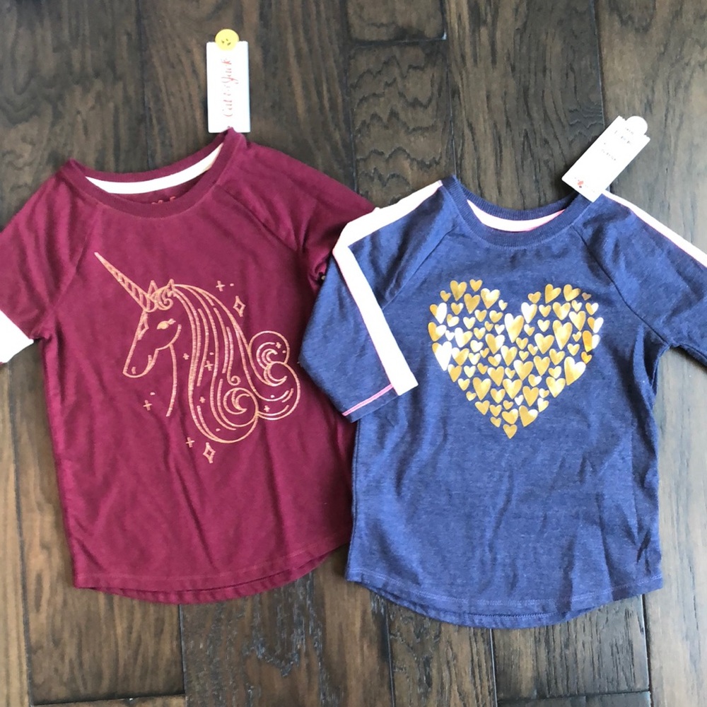 NEW! Cat & Jack 3/4 sleeve shirts